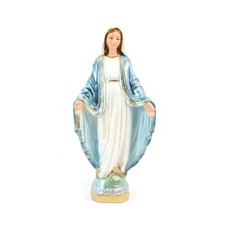 Madonna Miracolosa statua in gesso perlato 33 cm