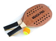 Mandelli Coppia Racchette Beach Tennis Pro Con Pallina Racchettoni In Legno 380,