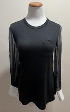 Top manica lunga trasparente