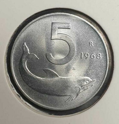 Italia moneta lire delfino - -, 5