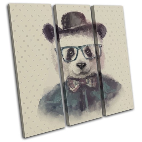 Hipster watercolour panda - watercolour,