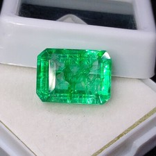 Smeraldo colombiano verde naturale 6,92 ct pietra preziosa sfusa certificata ...
