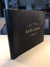 Mano di Adolf Stieler - Atlante. 90 fogli, titoli + 89 carte, colorate 1875 