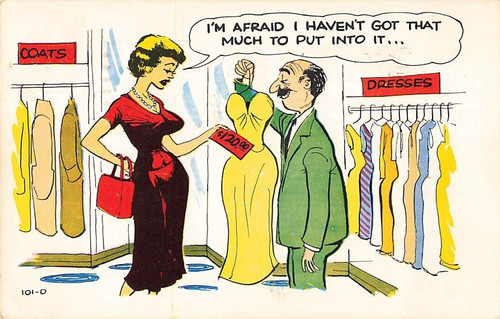 Cartolina fumetto donna - fumetto,