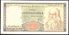 BANCONOTA Lire 50000 Leonardo