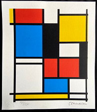 Piet Mondrian litografia 1978-180 Ex COA originale firma e timbro numerata