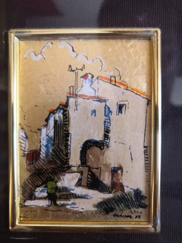 Quadretto foglia oro kt - quadretto, 22