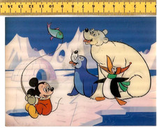 MICKEY THE ANGLER Topolino pescatore polo Disney 1993 cartolina lenticolare viag