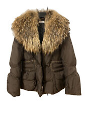 FLY CHARTER’S Piumino Donna color Brown Tg. M  Con Collo Pelo Chiuso 3 Bottoni
