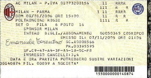 Biglietto stadio milan vs - biglietto,