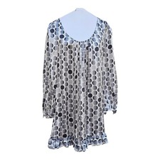 Mini abito donna tubino bianco e nero fantasia circolare 100% seta per contesto