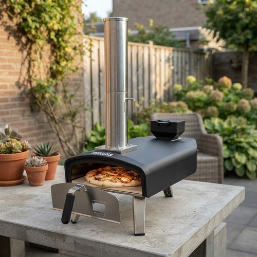 Outdoor pellet pizza oven - pizza,