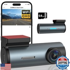 CAMBLO Dash Cam Anteriore FHD 1080P, Mini Dash Camera per Auto, con Scheda 64GB, Auto 