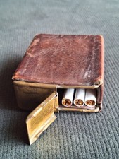 Antico Portasigarette in Cuoio Vintage Anni 20/30