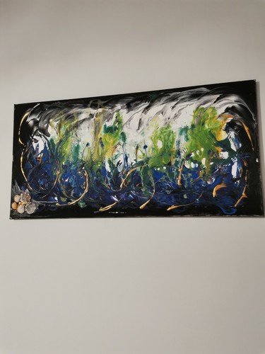 Quadro moderno dipinto mano - quadro, a