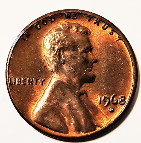 One cent penny 1968 lincoln - one,