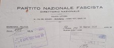 Carta Intestata Direttorio Nazionale PNF con Autografo