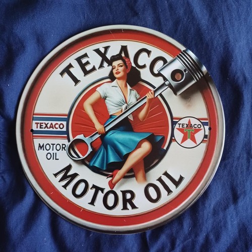 Texaco round metal sign - metal,