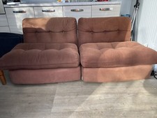 Coppia Poltrone Mario Bellini Modello Amanta Tessuto Velluto. Marrone