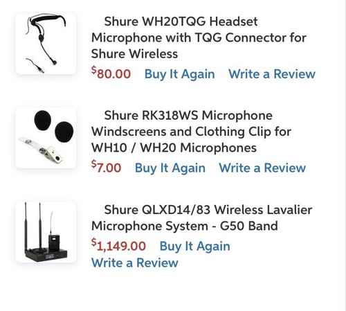 Shure wireless headset - shure,