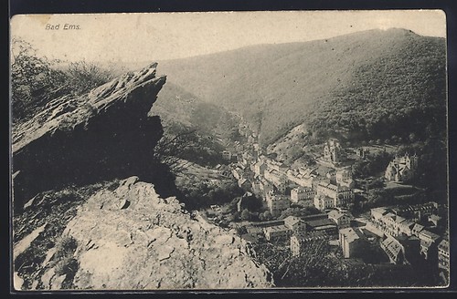 Cartolina bad ems vista - bad,