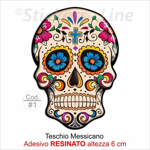 Adesivo resinato teschio - adesivo,