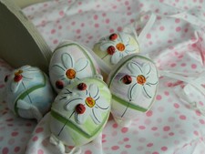 PROMO set 3 uova vere dipinte a mano miniature da collezione Pasqua idea regalo