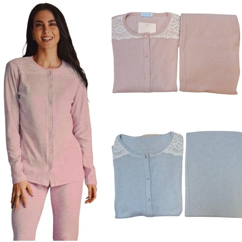 Pigiama donna aperto cotone - pigiama,