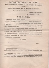 1924 Barbarano - Uff. Pensioni di Guerra di Vicenza, certificato per militare