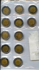 Anni 12 monete da 500 - -,