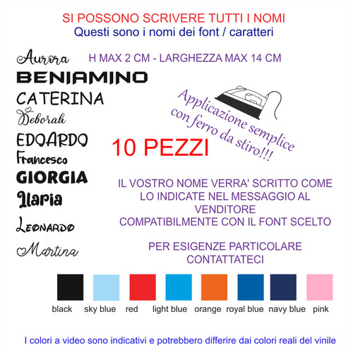 Nome personalizzato pezzi - nome, 10