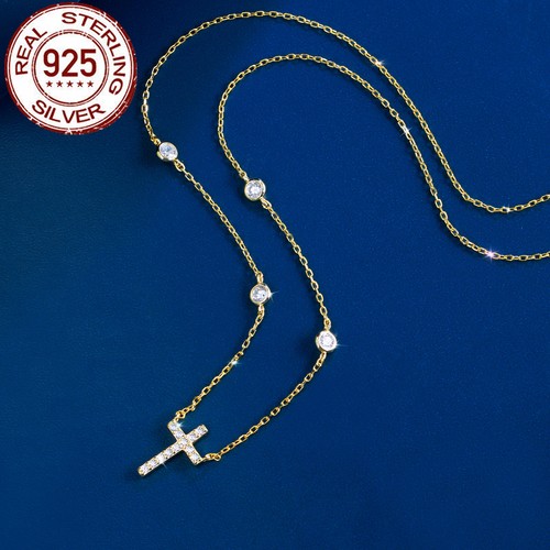 Collana ciondolo zirconi croce