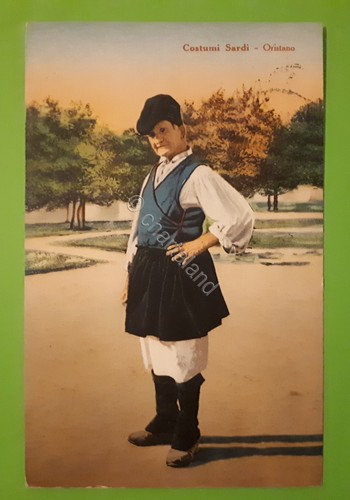 Cartolina costumi sardi - -,