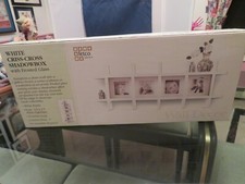 Fetco Scatola Ombra Croce Criss Bianca con Vetro Smerigliato Appendere Verticale o Orizzontale