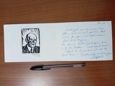 BIGLIETTO,ARTISTA,CON SCRITTO AUTOGRAFO,1981,MERITA ESAME