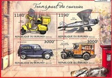 A0180 - BURUNDI - ERRORE 2012 ERRORE timbro FOGLIO: AVIAZIONE moto VAN