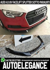 LAMA AUDI A3 8V 2017+ SOTTO PARAURTI ANTERIORE SPLITTER ABS NERO LOOK RS3