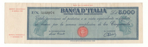 5000 lire titolo - titolo, provvisorio