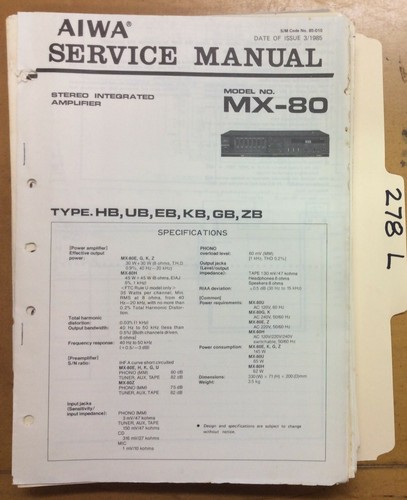 Aiwa manuale di servizio - mx,