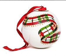 TIFFANY & CO NATALE PLAID NASTRO ORNAMENTO SFERA SCATOLA ITALIA ESTE CERAMICHE