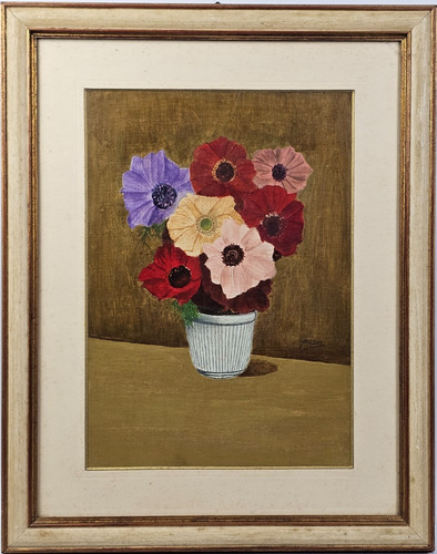 Pian vaso fiori dipinto - pian, fiori"