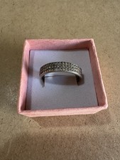 Anello Fascia Veretta Argento 925 E Zirconi Bianchi 3GR 19MM