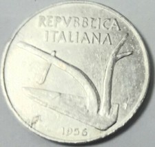 Italia moneta Repubblica del 1956 10 lire MONETE DA COLLEZIONE CIRCOLATA 