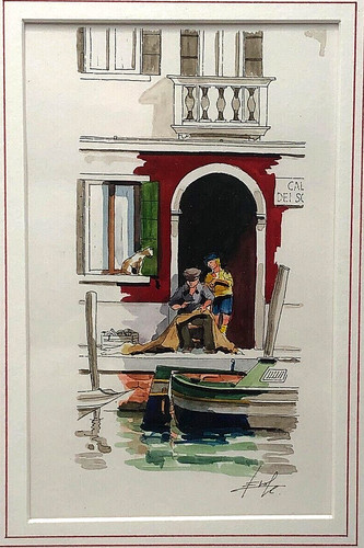Quadro acquerello vintage - acquerello,