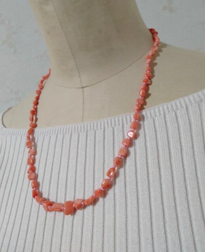 Collana vintage corallo rosa