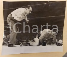 1951 NEW YORK BOXE Pugile Lee SAVOLD al tappeto *Foto cm 30 x 25 DANNEGGIATA