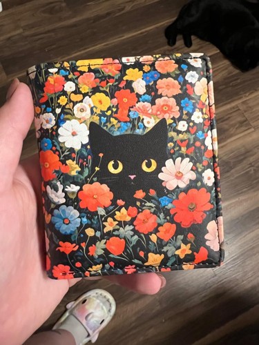 Portafoglio bifold gatto nero