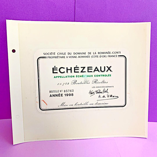Romanee conti echezeaux - romanee, label