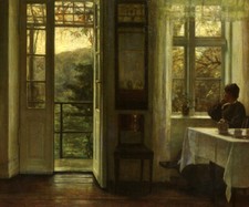 Dipinto olio signora donna - , in