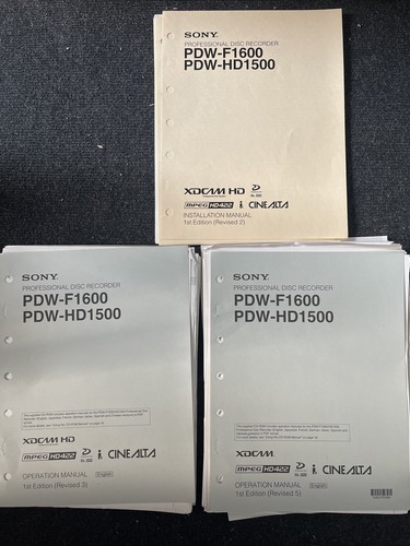 Sony pdw f1600 hd1500 - pdw-f1600, pdw-hd1500